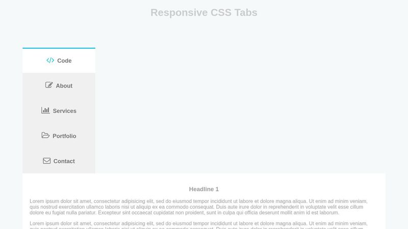 Responsive pure css tabs
