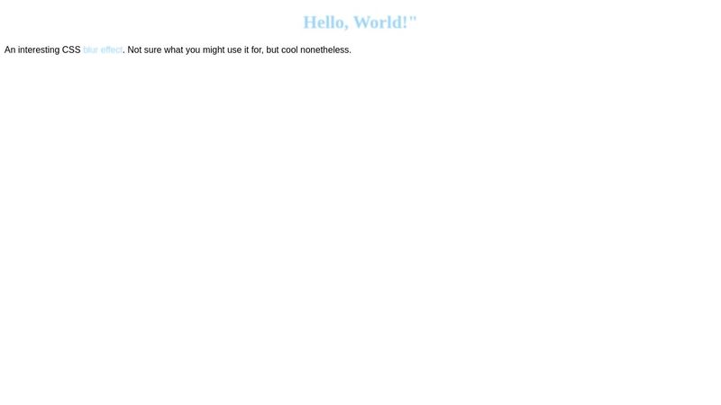 CSS Blur Text