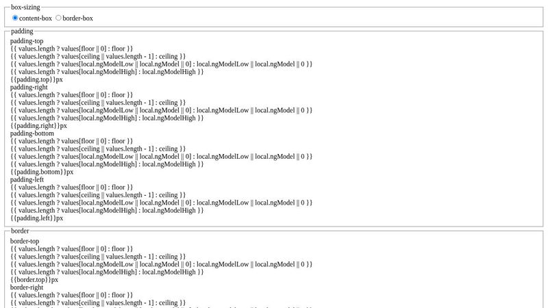 angular interactive box-model diagram