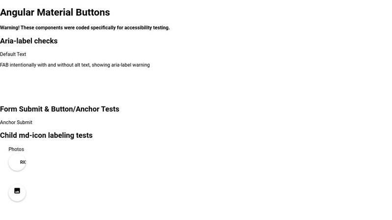 Angular Material Buttons