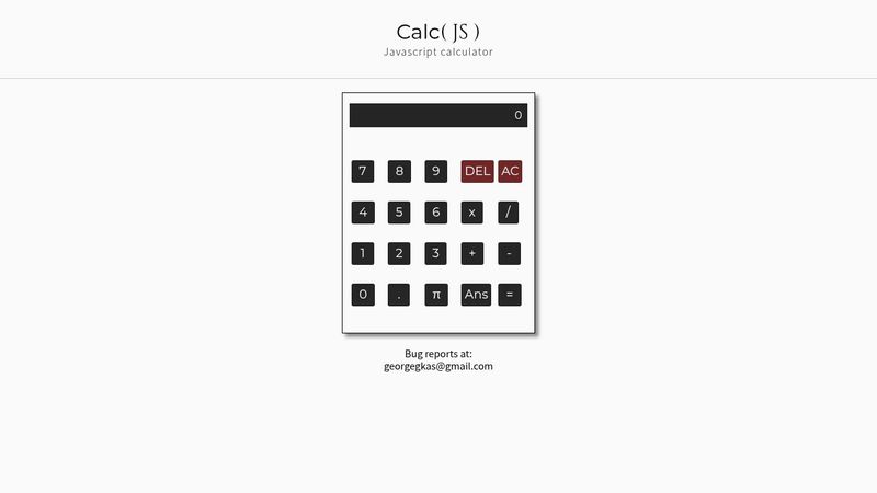 Calc( JS ). A javascript calculator