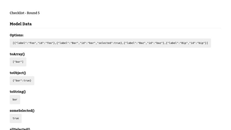 Angular Checklist - Round 5