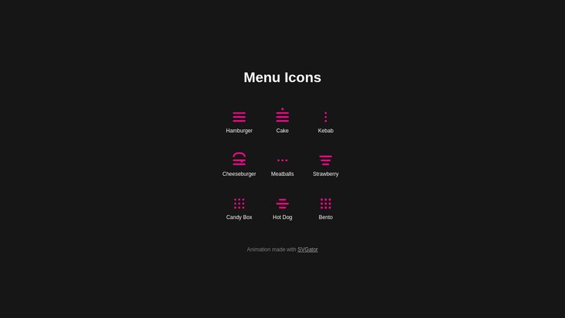 Animated SVG Menu Icons