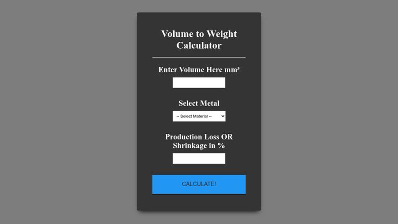 volume-to-weight-calculator