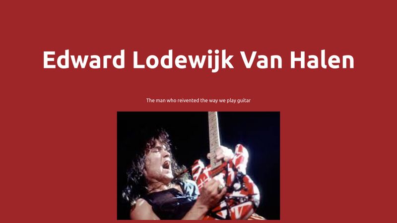 Eddie Van Halen Tribute