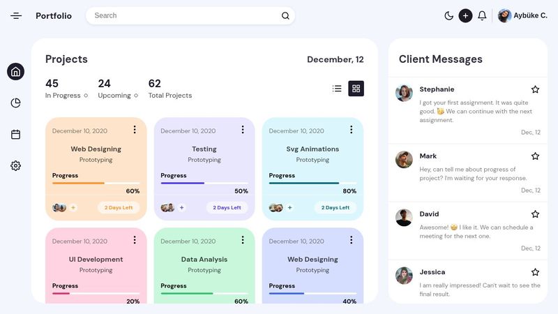Project Mnagement Dashboard UI