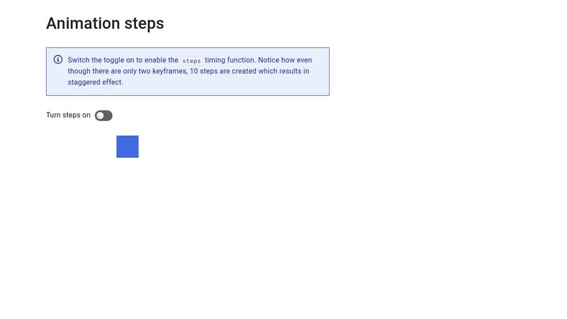 Learn CSS - Animation steps
