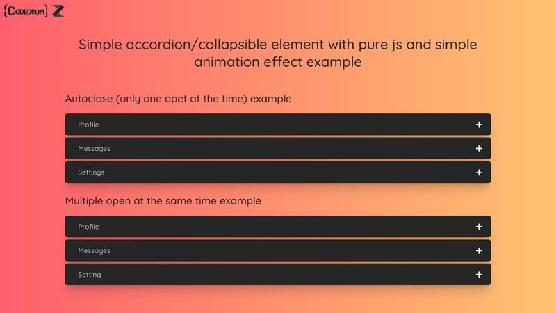 Simple Accordion-collapsible Element With Pure Js And Simple Animation ...