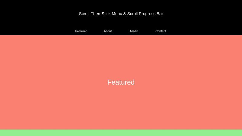 jQuery Scroll-Then-Stick Menu & Scroll Progress Bar
