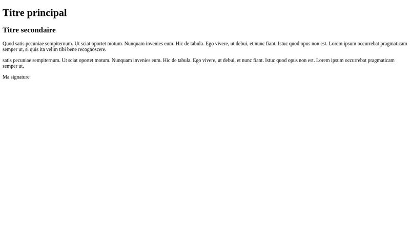 Exercice HTML/CSS Les bases