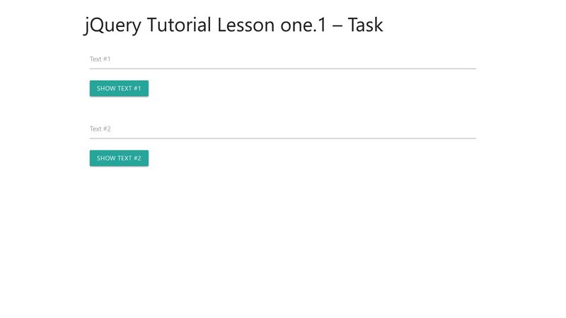 jQuery Tutorial Lesson one.1 – Task