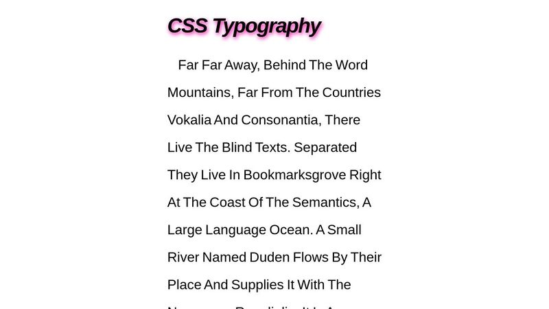 CSS Typography