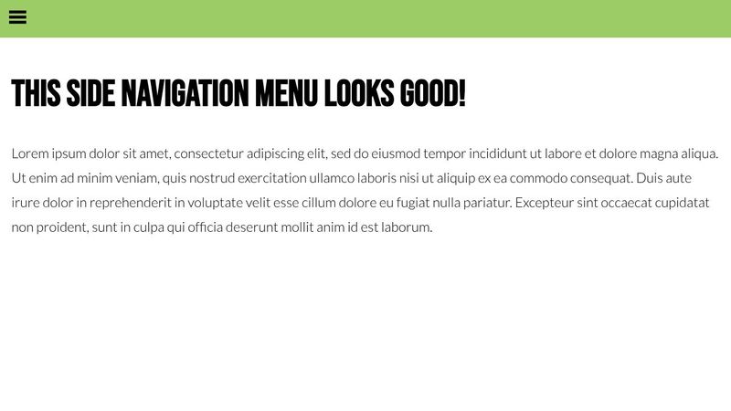 Simple Side Navigation Menu