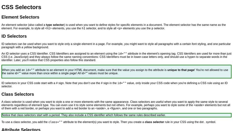 CSS Selectors: Class Example 1