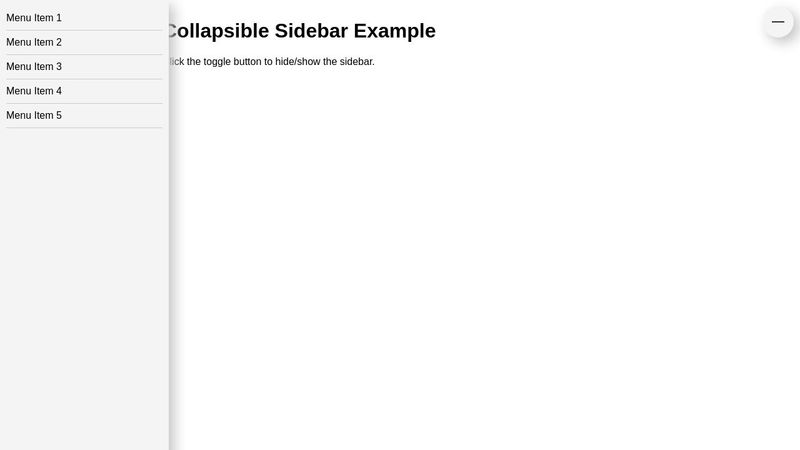Collapsible Sidebar Example