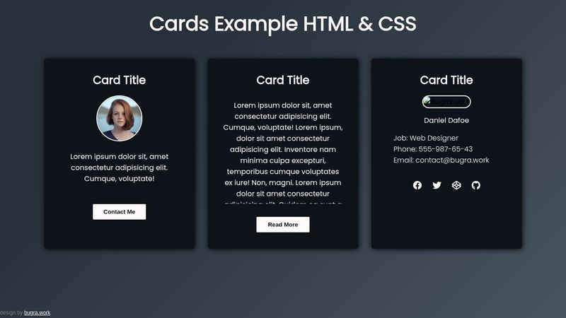 Cards Example HTML & CSS