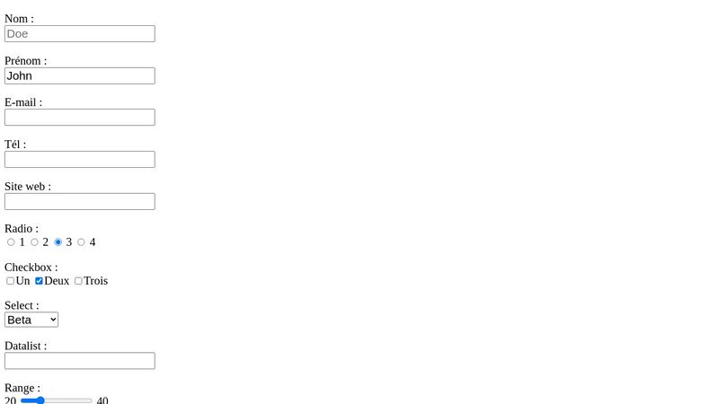 HTML formulaires