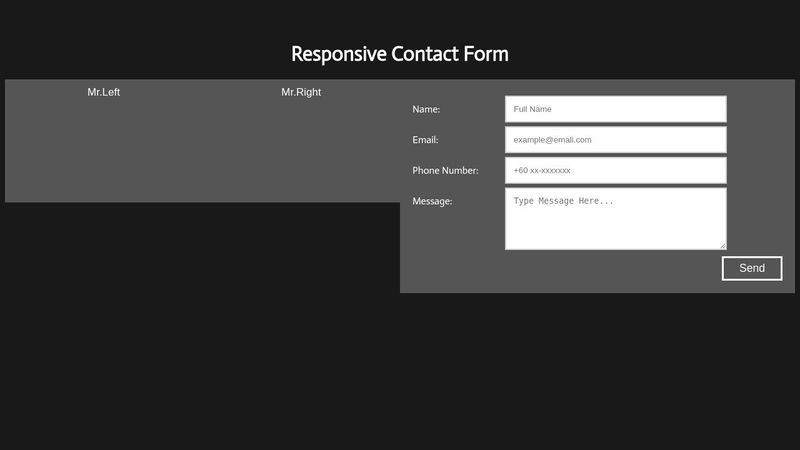 Responsive Contact Form (HTML & CSS & JS)