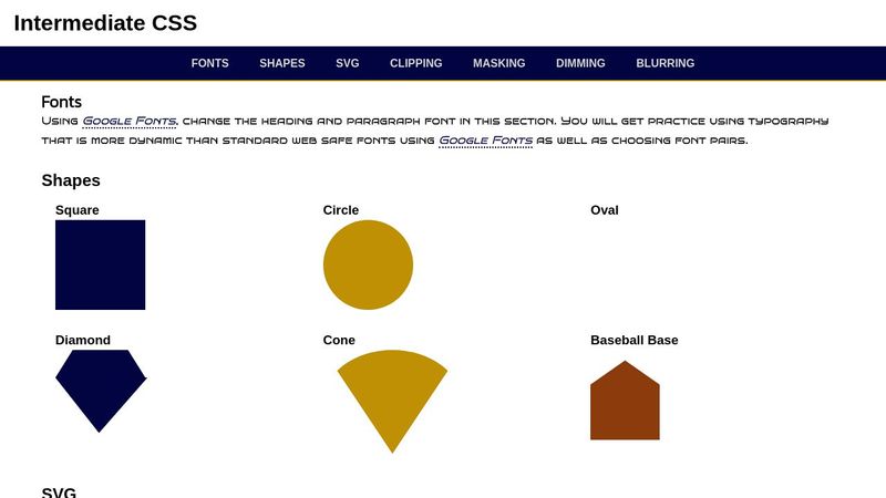 ACTIVITY // INTERMEDIATE CSS