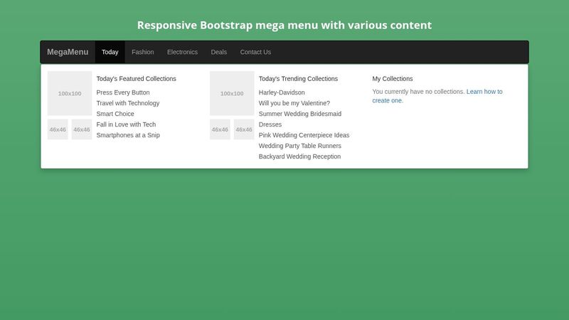 Responsive Bootstrap mega menu