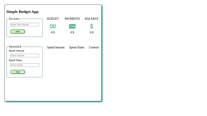 Simple Budget App