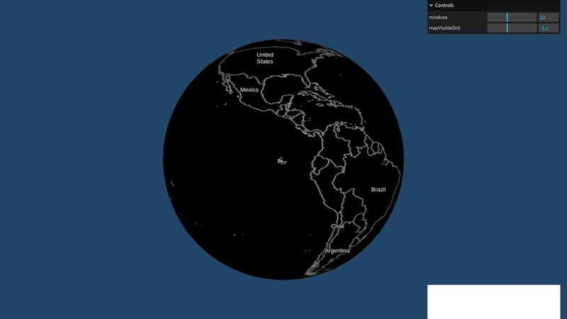 Three.js - Align HTML Elements to 3D Globe