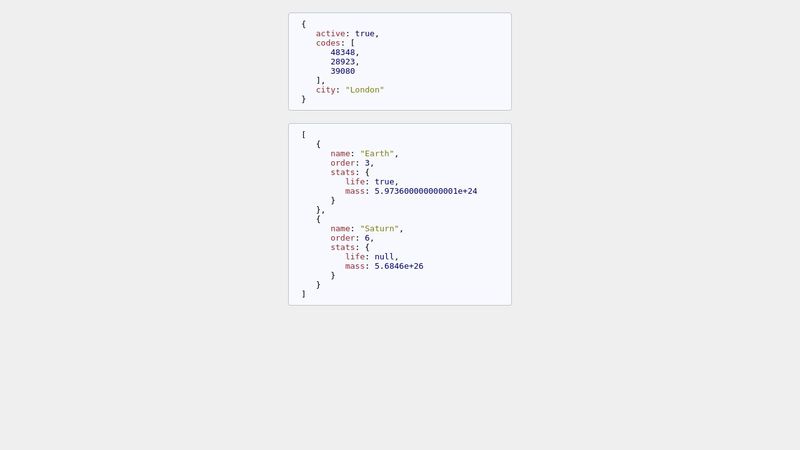 Simple JSON Object Pretty Print.