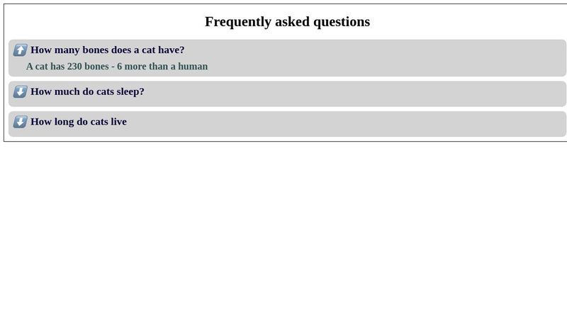 FAQ component - React template