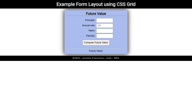 🔒WDD: Form Layout - CSS Grid image.