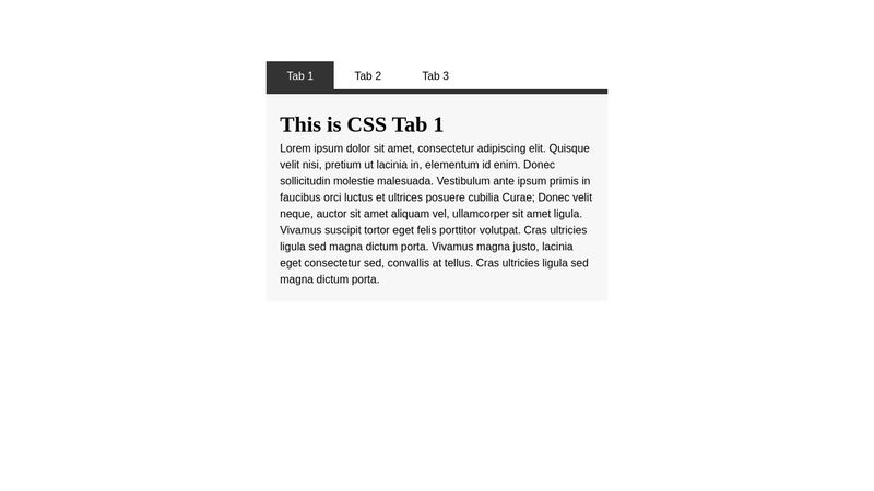 Pure CSS Tab