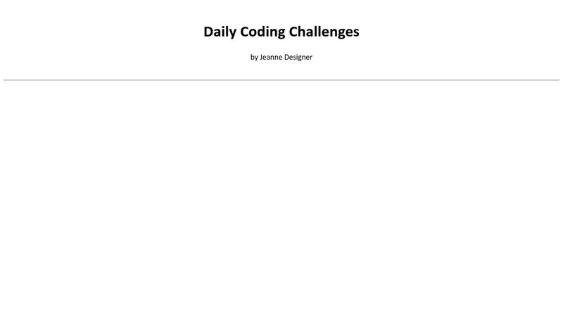 Daily Coding Challenges