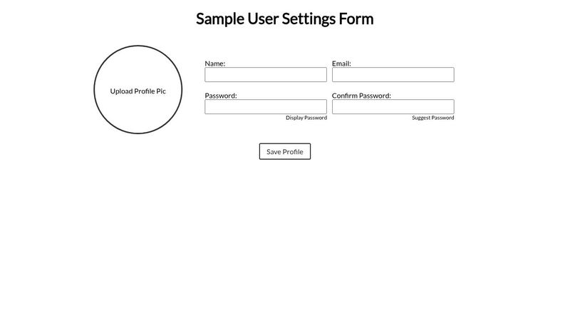 Sample User Settings Form