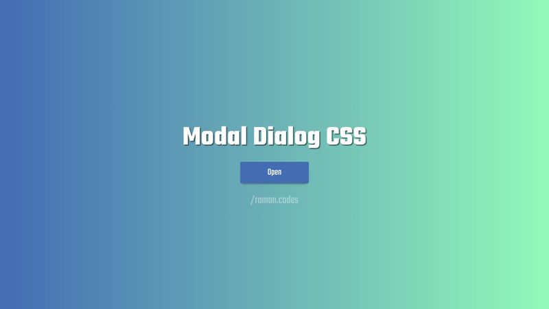 Modal Dialog CSS Only