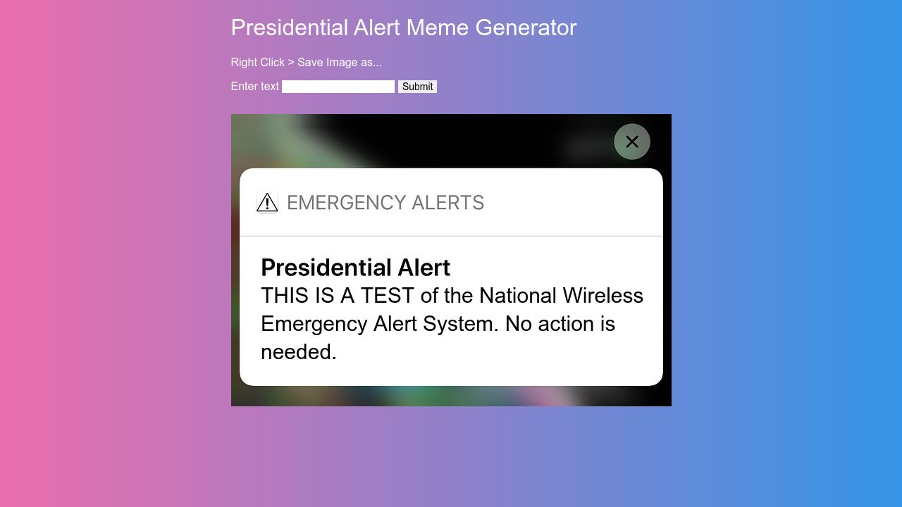 Rick roll presidential alert on phone - Imgflip