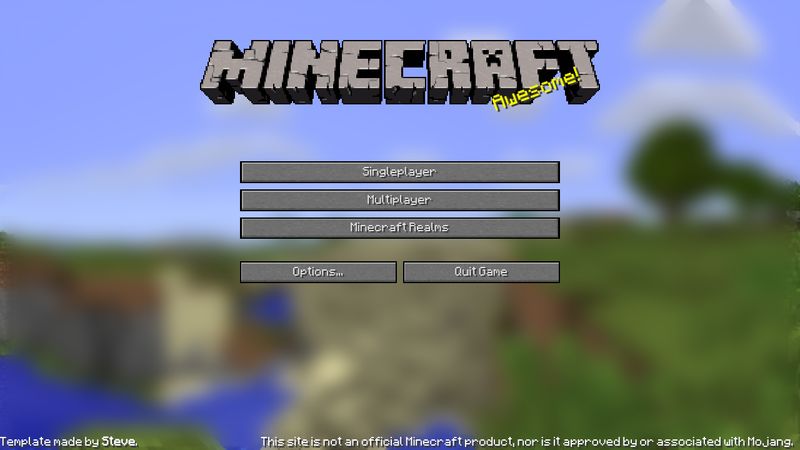 Minecraft Start Screen