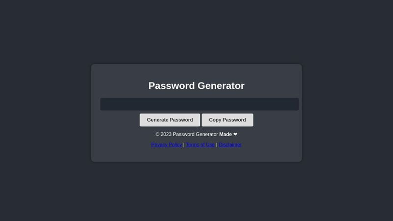 password generator tool Scripts