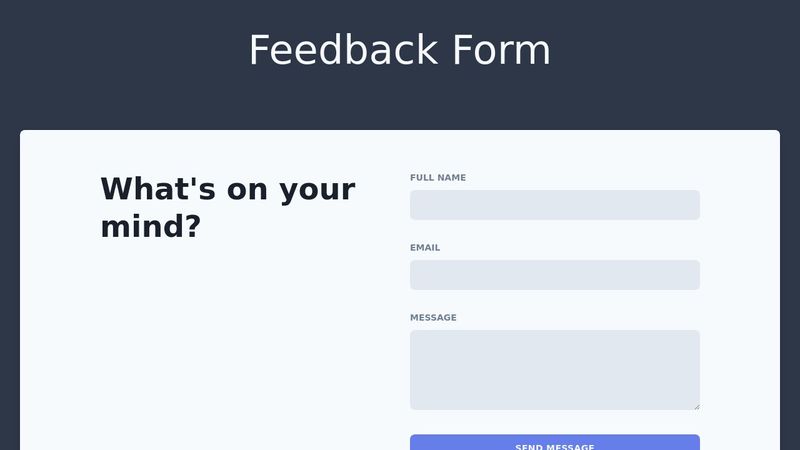 Tailwind CSS Feedback Form