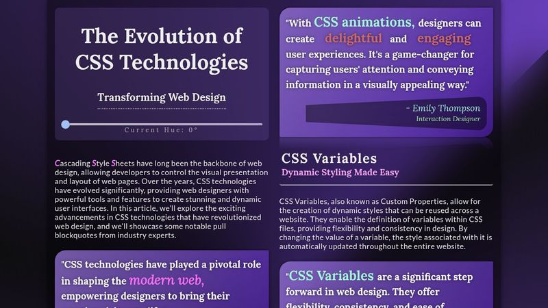 #CPC - Pull Quotes :: The Evolution of CSS Technologies :: AI Generated ...