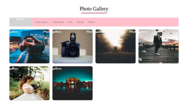 Photo gallery html and css only