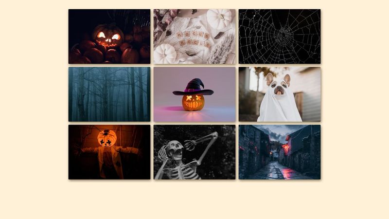 Halloween Image Responsive CSS Grid Gallery