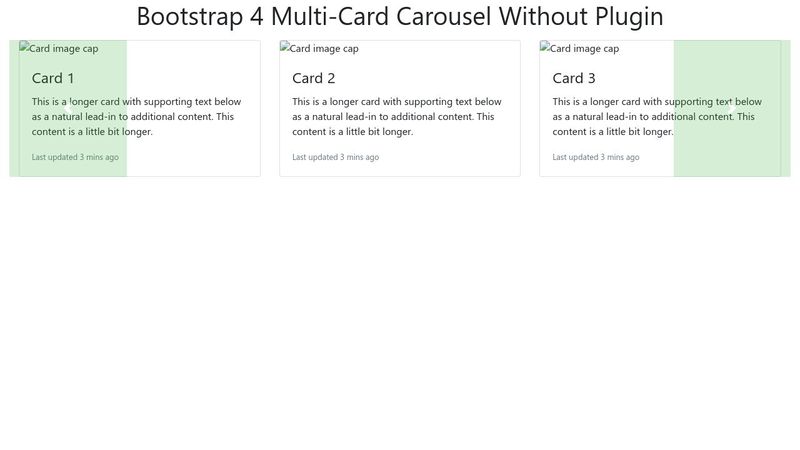 Bootstrap 4 card slider without plugin