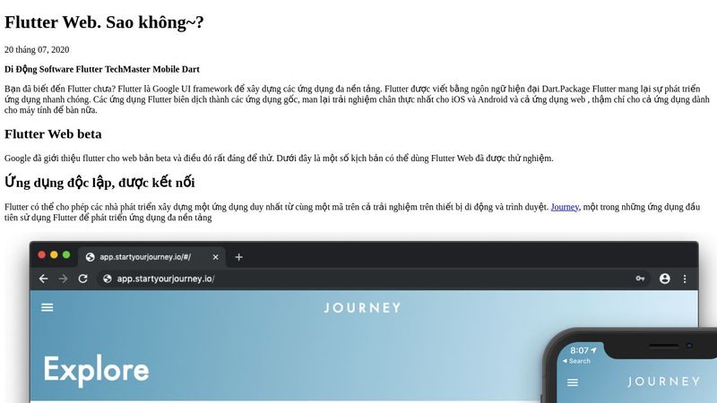 Blog Flutter Web. Sao không~? Dao Phan Vinh Hieu