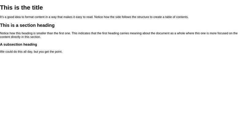 Basic HTML Structure