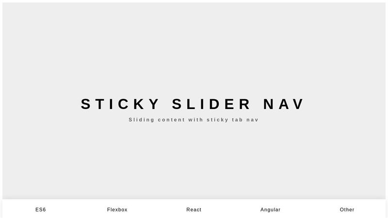 CodePen Home Sticky Slider Navigation (Responsive)