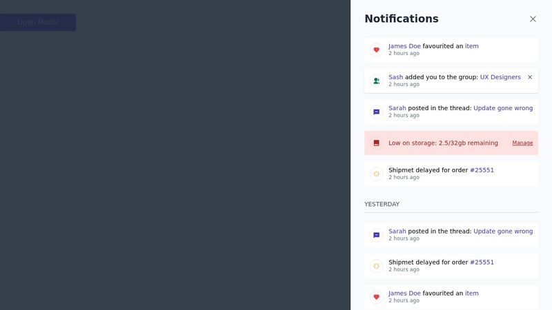 Free Tailwind CSS Notification Component