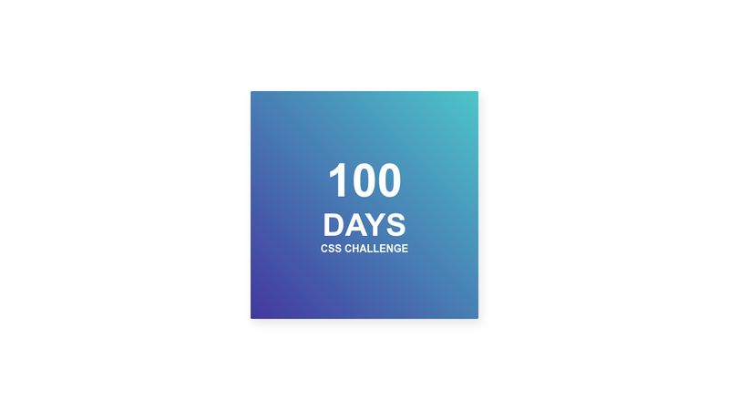 100 Days CSS Challenge - Day #1