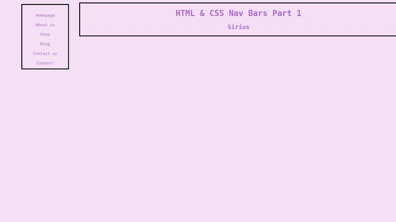HTML & CSS Nav Bars P2 image.