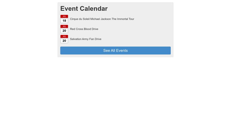 Calendar Event List