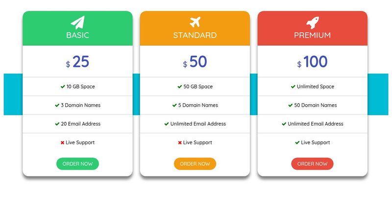 HTML CSS Pricing Table Design Version 1