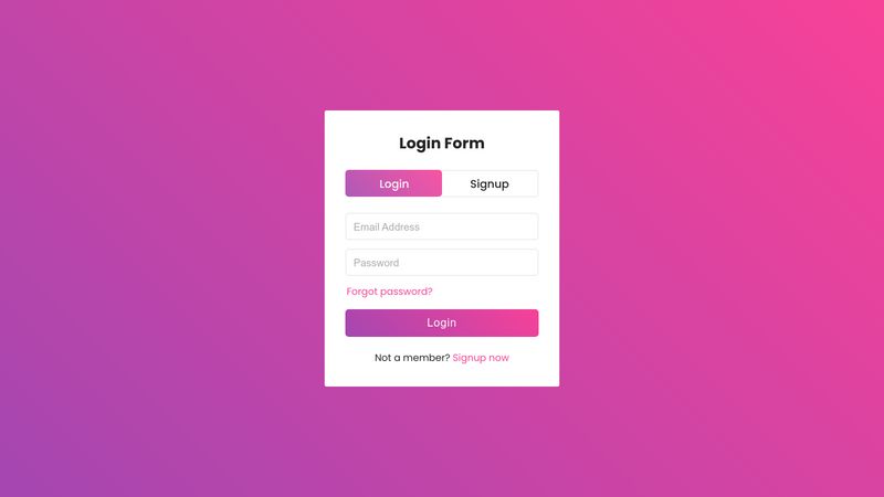 Login / Signup Form Sliding Tab Using HTML and CSS